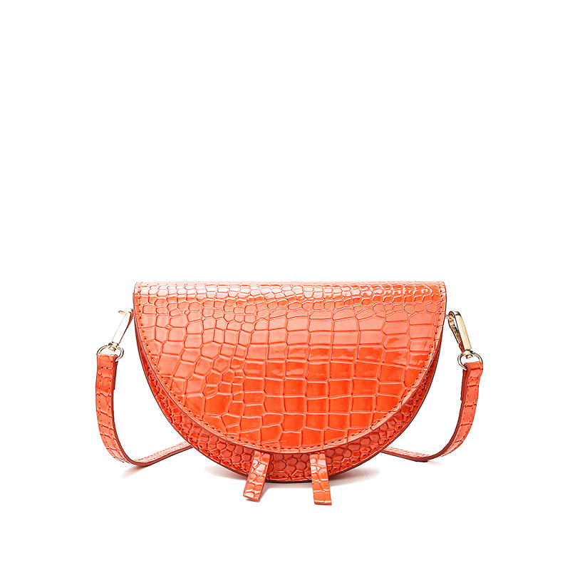 半圆马鞍女包2020新款时尚百搭大气单肩包鳄鱼纹斜挎包|ru