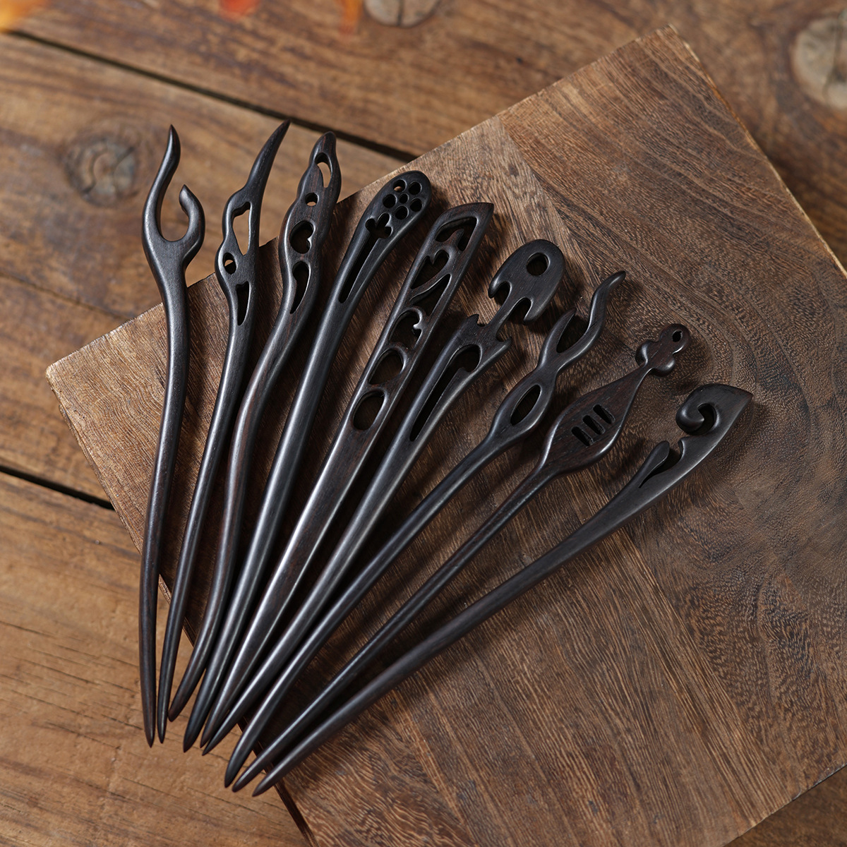 紫光檀发簪古风木簪简约百搭簪子中国风发钗盘发古典饰品汉服头饰