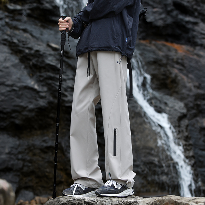 Outdoor Mountaineering Waterproof Charge Pants Men's Spring and Summer Straight Loose American Crock Pants Sports Casual Pants for Boys