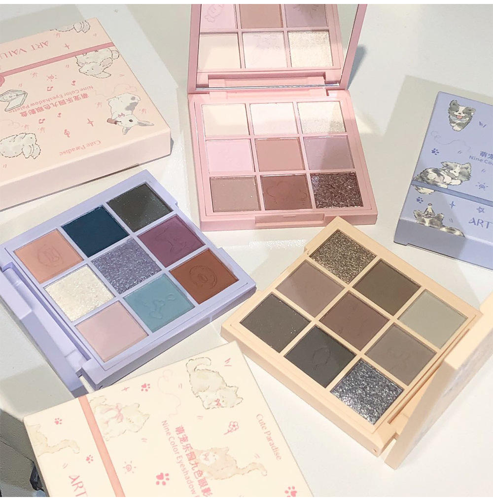 Art Value's new product, the Nine-color Eyeshadow palette for Pet Paradise, punk Smoky makeup, Anime cartoon radish style undefined