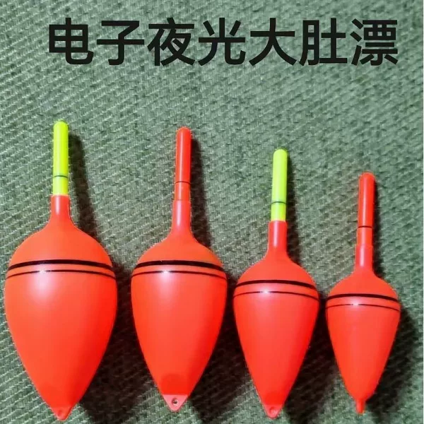 Electronic night-luminous red and green light, constant brightness, color-changing, large-belly float, lead sinker accessory set for long-distance sea fishing, casting rod, sea rod, carp fishing