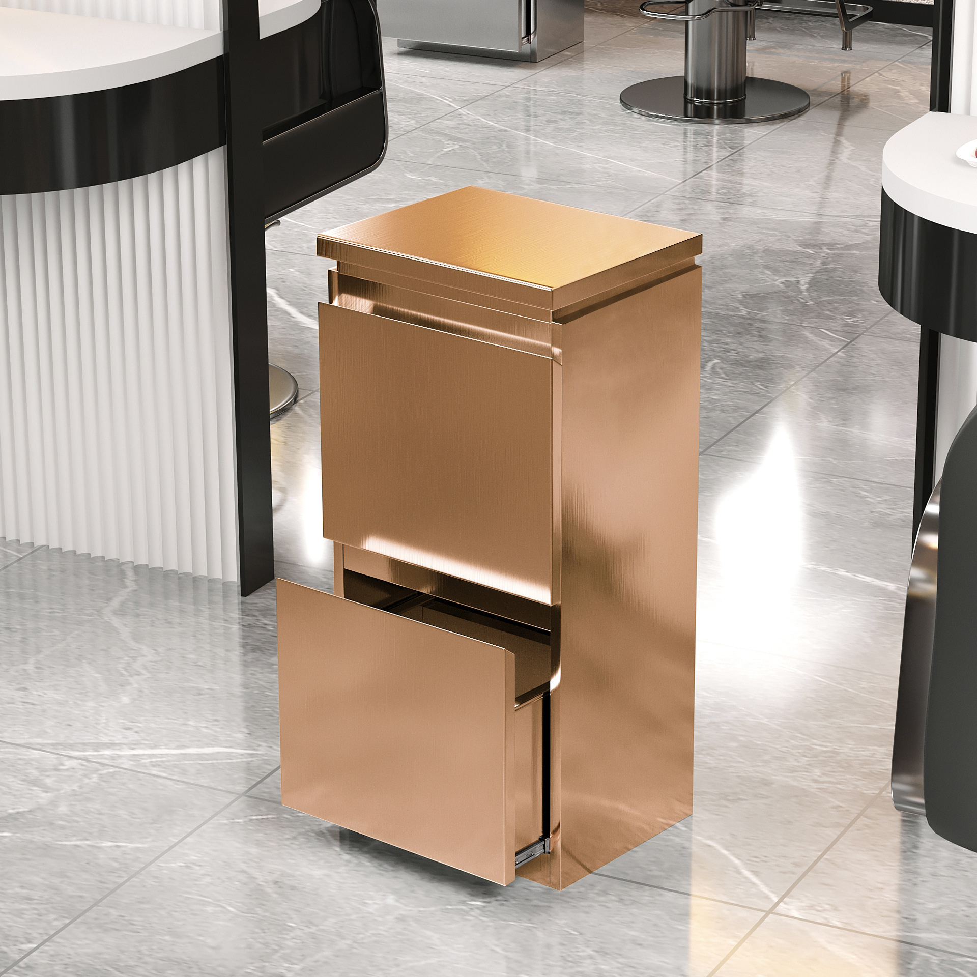 05_로즈골드 브러쉬드 지문방지 2개 - 78x30x40cm