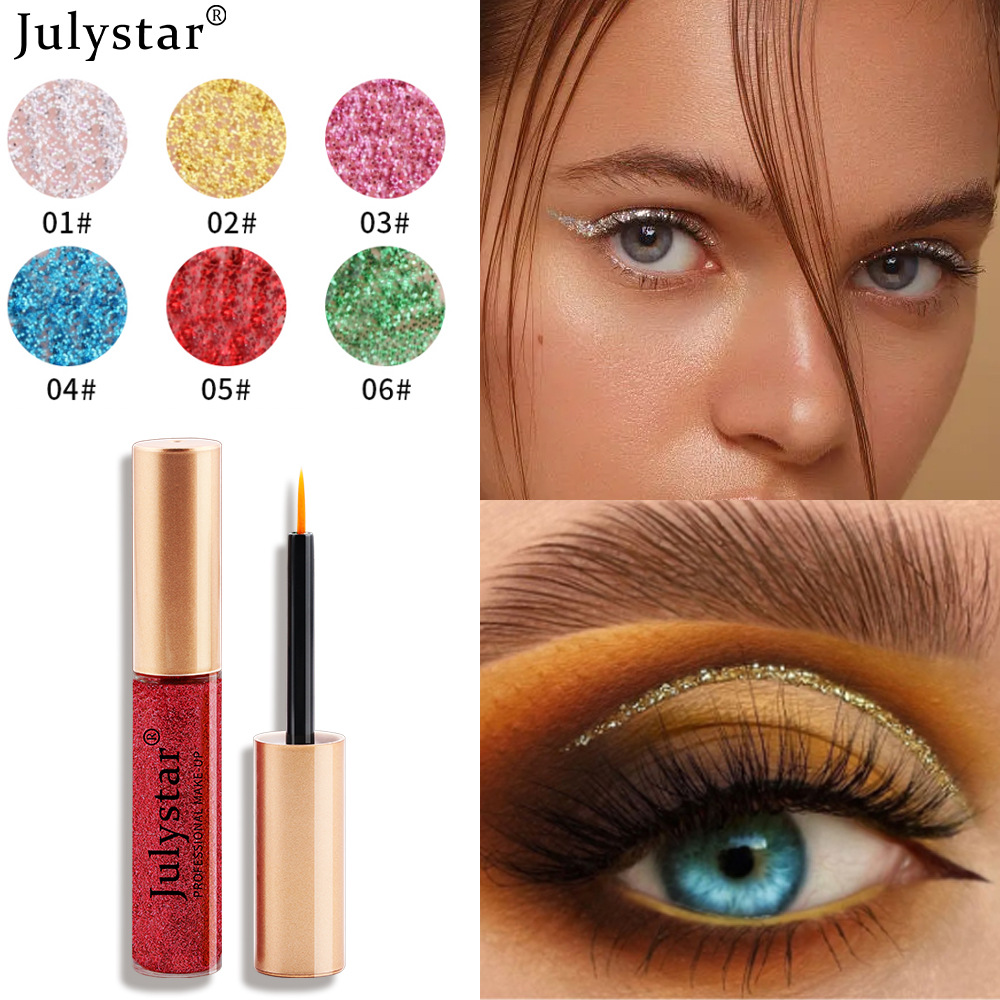 Eyeliner-Farbe, perlmuttartiger Eyeliner, wasserfest, ölbeständig, Lidschatten-Flüssigkeit_voghion.com