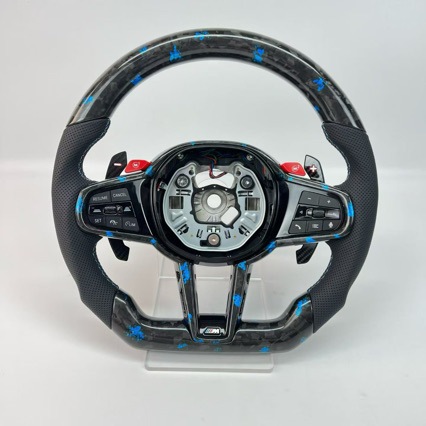 Suitable for BMW CS steering wheel, new 345 series X3X5X6 modified M3M4 carbon fiber steering wheel with M1M2 button paddles