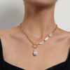 Accessory, pendant from pearl, fashionable trend necklace, European style, simple and elegant design