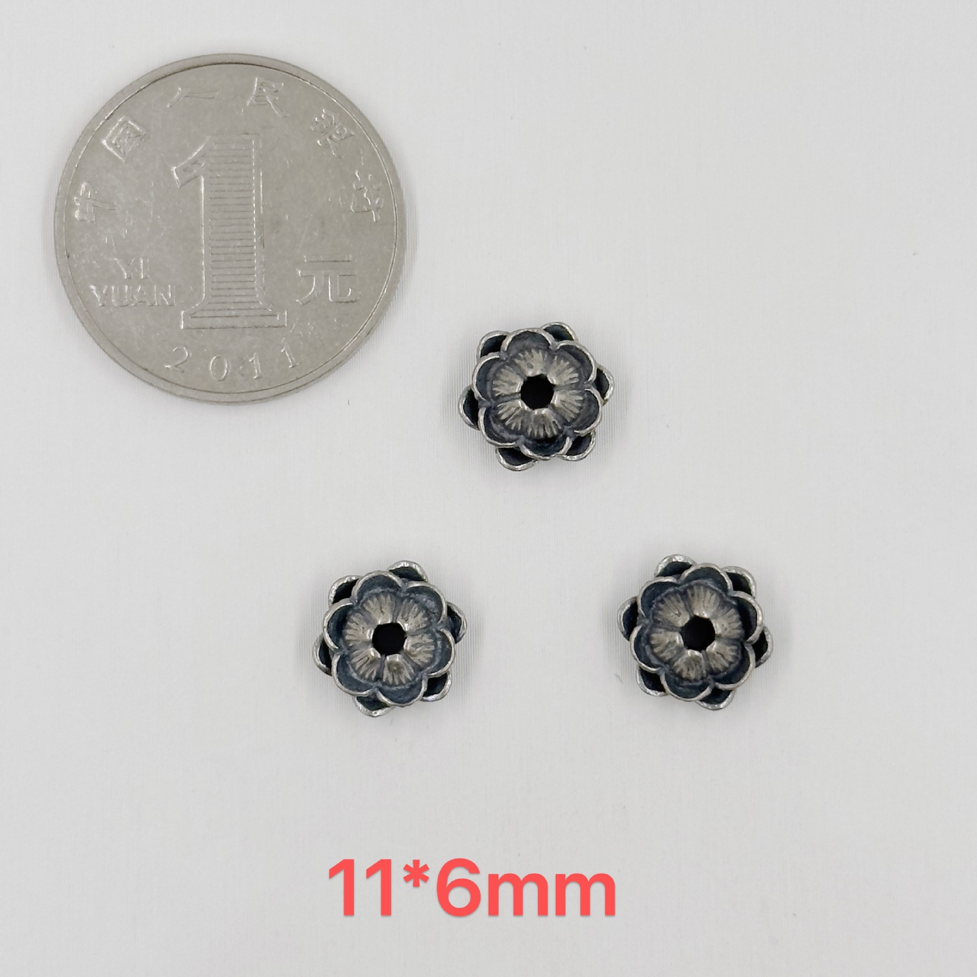 384-417 Shanxi vintage old silver spacer beads DIY accessories 9997 silver bracelet jewelry accessories
