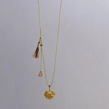黄金色小铃铛平安锁编绳项链diy半成品可挂翡翠万能链轻奢风挂绳