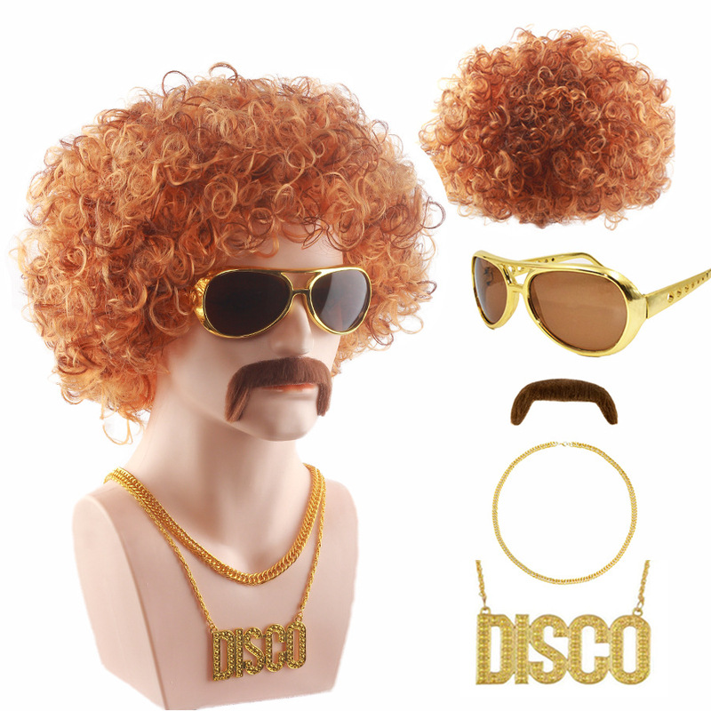 Amazon 80S Heavy Metal Punk Rock Wig Headset Hippie suit Disco Fans Wig Headset Amazon 80S Heavy Metal Punk Rock Wig Headset Hippie suit Disco Fans Wig Headset