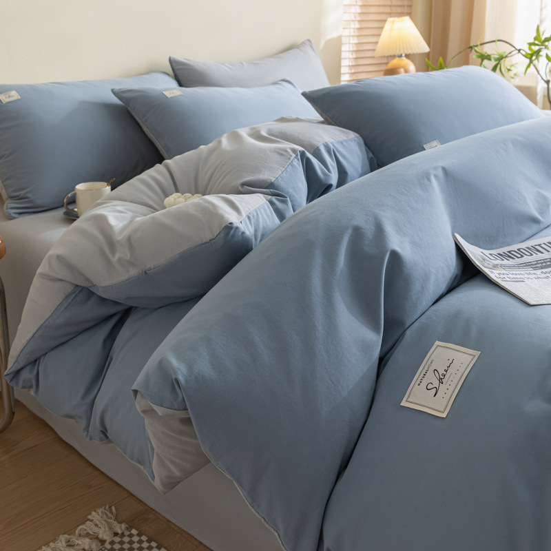 Nueva cubierta de edredón de algodón lavado con agua de una sola pieza de invierno y otoño de algodón puro para una sola persona 150x200 edredón de cuatro piezas