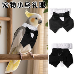 新款宠物小鸟衣服黑色礼服装 鸟用品鹦鹉衣服宠物衣服厂家批发