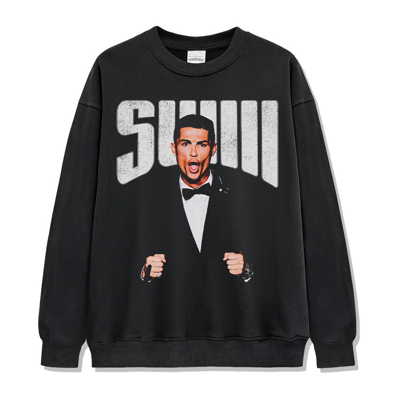 Other Cristiano Ronaldo Siuuu Crewneck Sweater Graphic Black