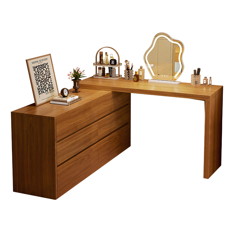 Madera maciza tocador dormitorio simple moderno 2023 nueva cama cola pecho de cajones tocador integrado nueva mesa de maquillaje chino