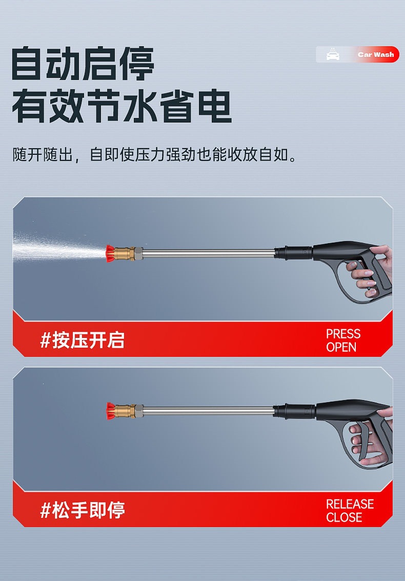 Yangzi Car Washing Machine High-Pressure Water Gun for Home Use 220V High-Power Car Washing Tool New Type of Booster Pump Powerful Floor Cleaner