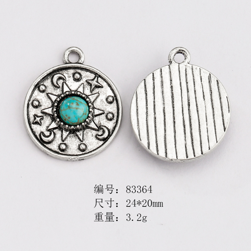 Venta caliente transfronteriza estilo europeo y americano retro nativo americano newahox turquesa joyería accesorios imitación DIY colgante