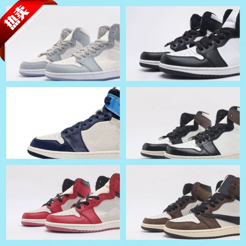 Putian Pure Original AJ1 Высокие баскетбольные кроссовки Mocha Пара Повседневная обувь Черный Красный носок Обсидиан Мужская и женская спортивная обувь