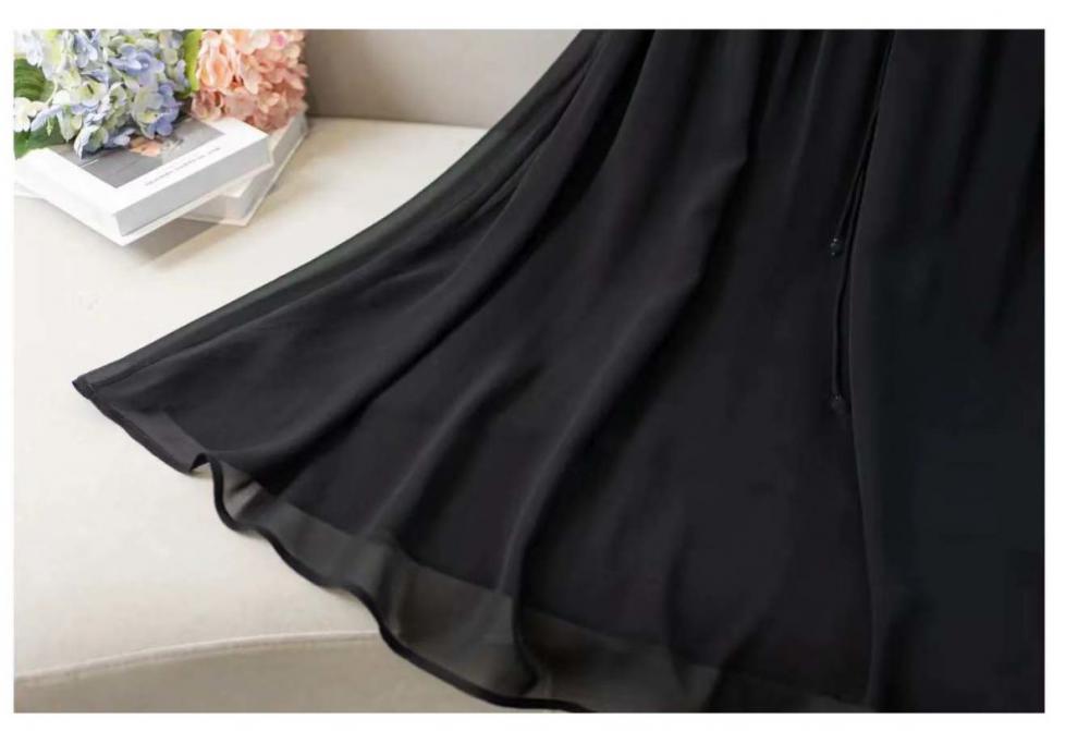 Elegant White Embroidered Chiffon Dress Loose Holiday Long Skirt V-neck Polyester Fabric A-line Silhouette New Style display picture 14