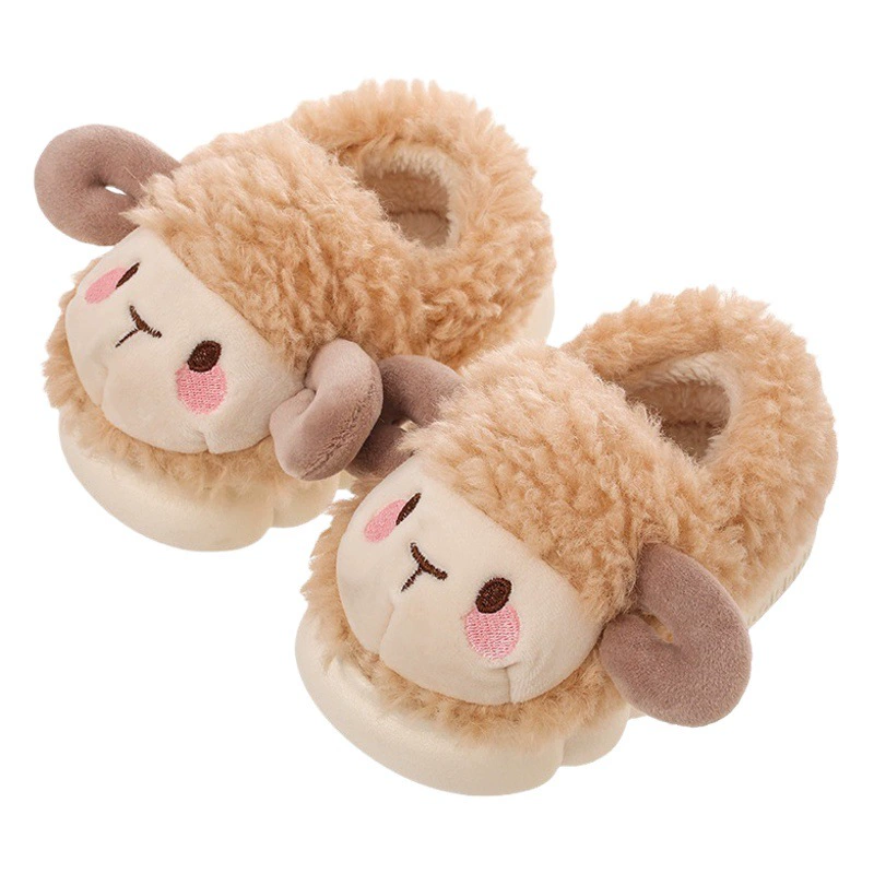 Зимние Детские хлопковые тапочки для мальчиков и девочек, теплые плюс бархатная сумка с нескользящим чехлом для малышей От 1 до 3 лет 2 Домашние Детские хлопковые тапочки