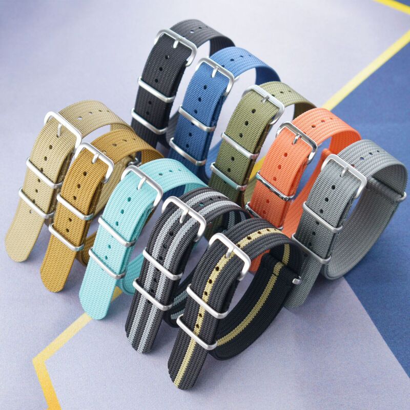 Fine woven nylon strap 18/19/20/22mm factory in stock wholesale nylon braided watch strap nato thread Fine woven nylon strap 18/19/20/22mm factory in stock wholesale nylon braided watch strap nato thread