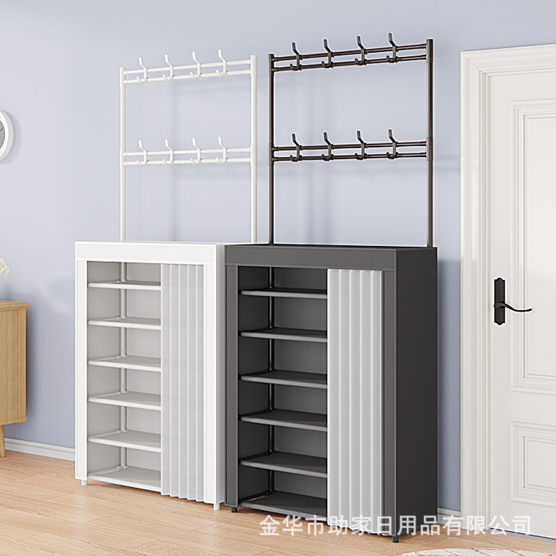 코트 랙 가정용 바닥 교수형 가방 통합 선반 현관 거실 다층 방진 신발 랙 대용량 저장 랙