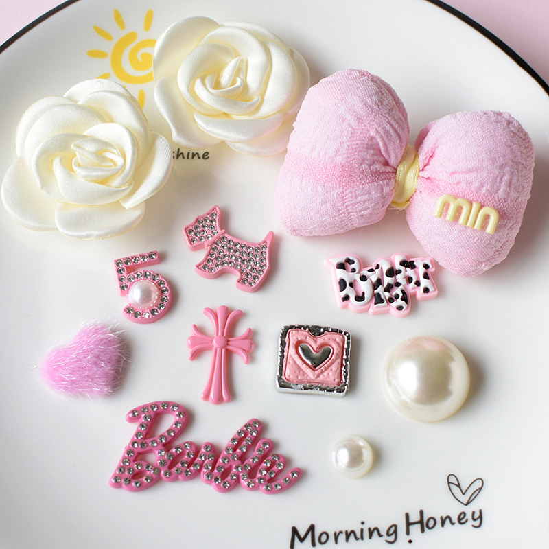 Hot Selling Flower Bow Heart Jewelry Accessories Hole Shoes DIY Material Manufacturer Wholesale Pj1235/1458