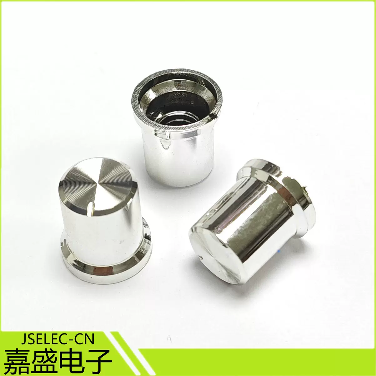 厂家供应15MM KPT15*15电镀银色太阳纹塑料帽形音响旋钮音响配件