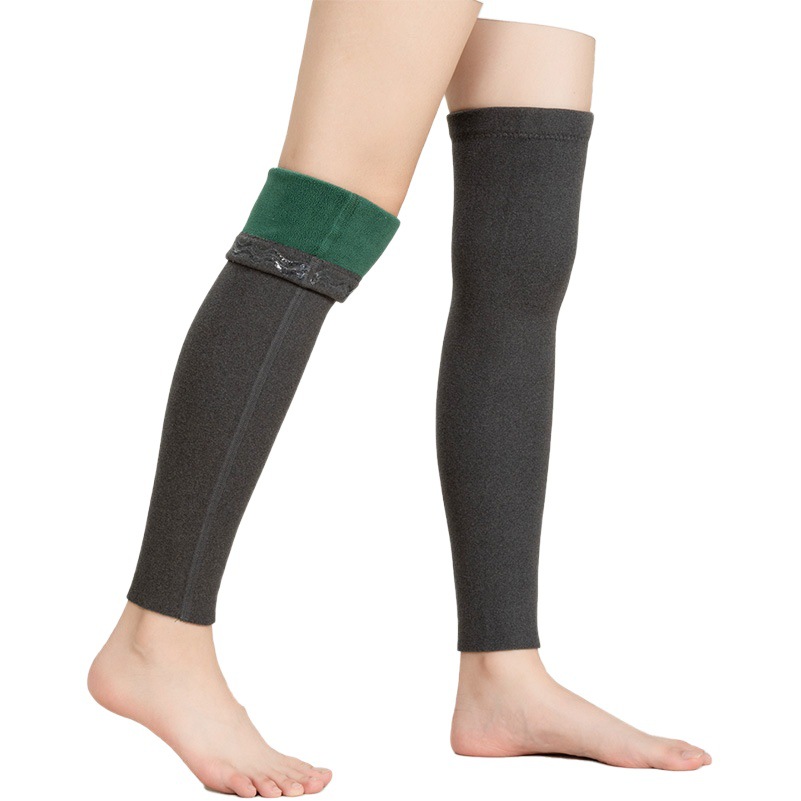 Velvet de leggings one-piece velvet female men's long over-the-knee socks folding kneecap cover wool warm old cold leg joint protection