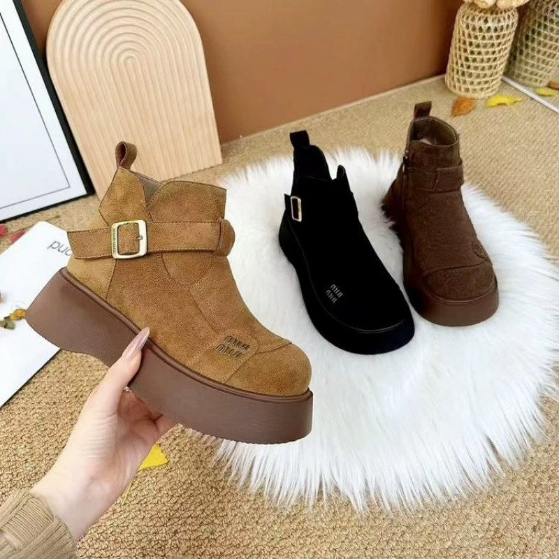 Martens, keep warm fashionable non-slip universal low boots platform