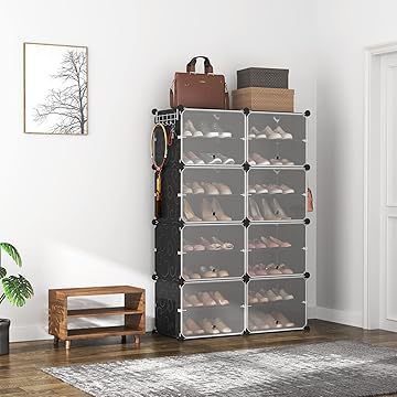 工厂组合收纳鞋柜北欧简约家用门口落地塑料多层简易拼接鞋柜置物