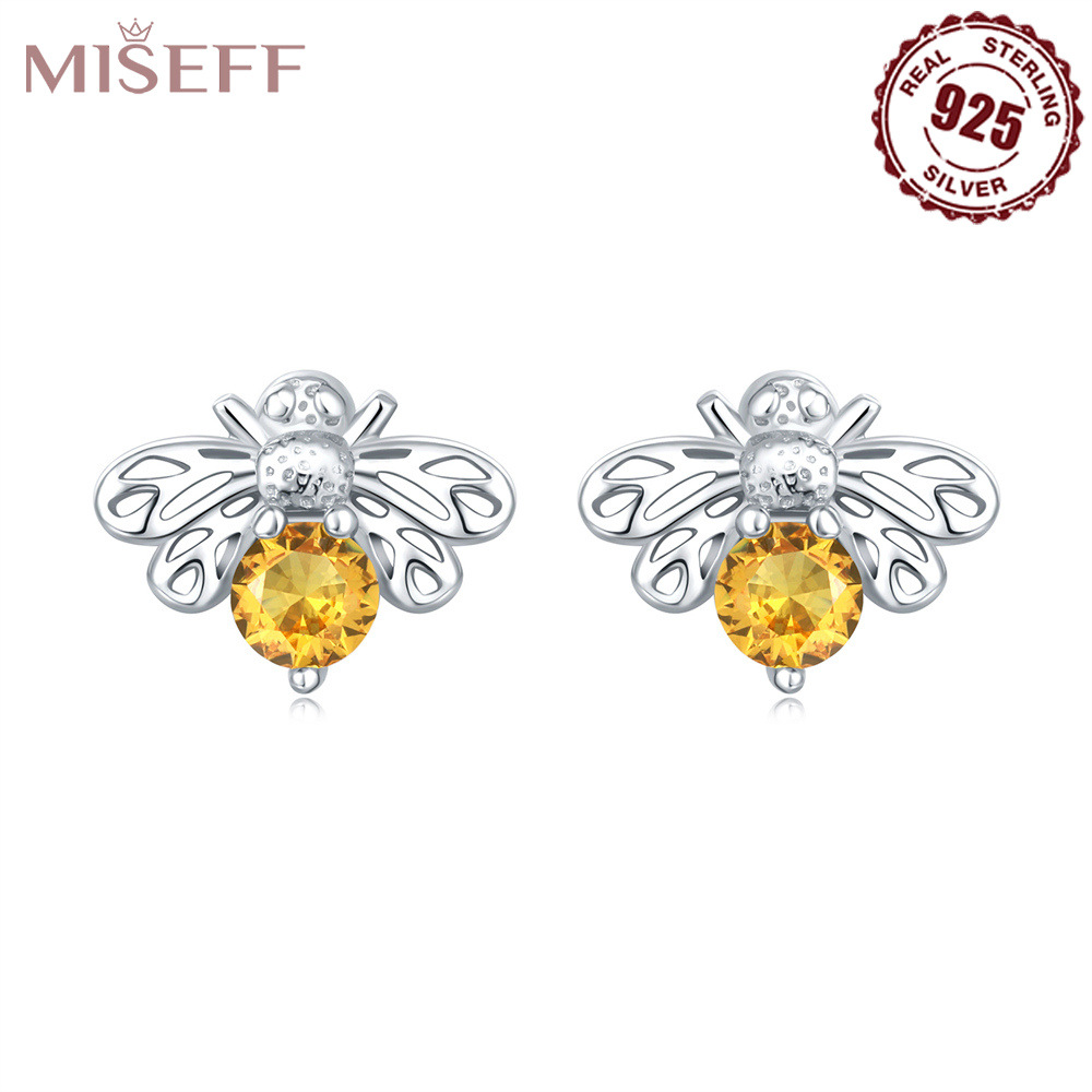 Transfronterizo al por mayor S925 plata esterlina mariposa libélula abeja pendientes pendientes joyería europea y americana joyería mujer