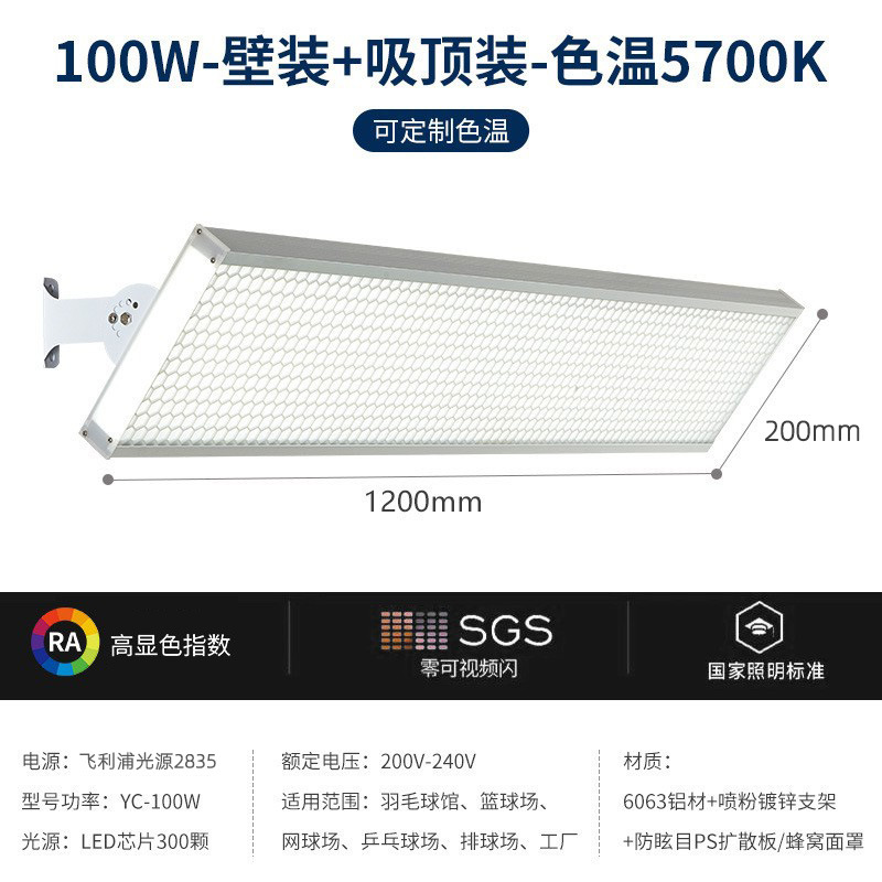 LED anti-deslumbramiento indoor campo de bádminton lámpara especial de tenis béisbol voleibol lámpara de luz deportiva sin sombra image 6