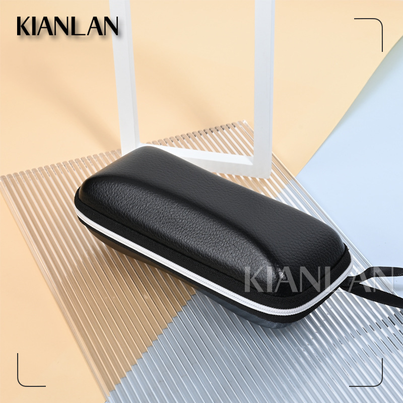Eva Zipper Rectangular Classic Style Lychee Pu Leather Sunglasses Case, Lightweight and Portable, Wholesale Customizable Sunglasses Case Factory