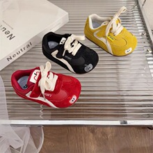 韩版女童红色苹果鞋男宝宝休闲板鞋德训鞋2025秋季新款软底学步鞋