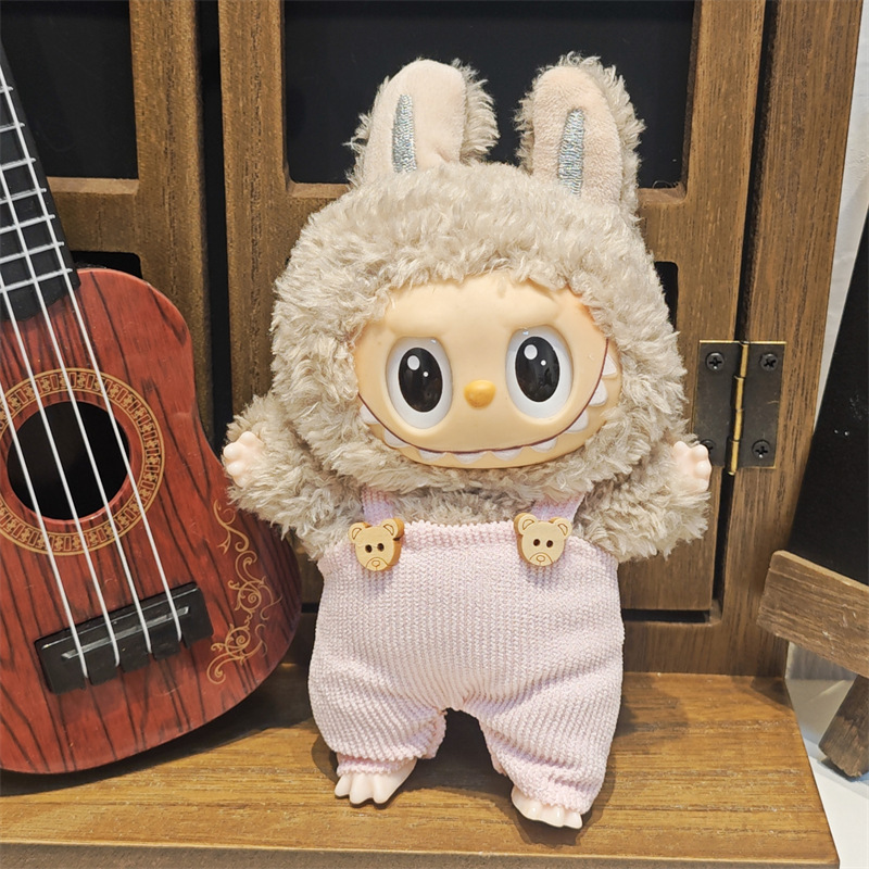 Labubu ベビー服ビニールラブブ 17 センチメートル人形かわいいドレスアップカジュアルスーツスカートぬいぐるみ服|undefined