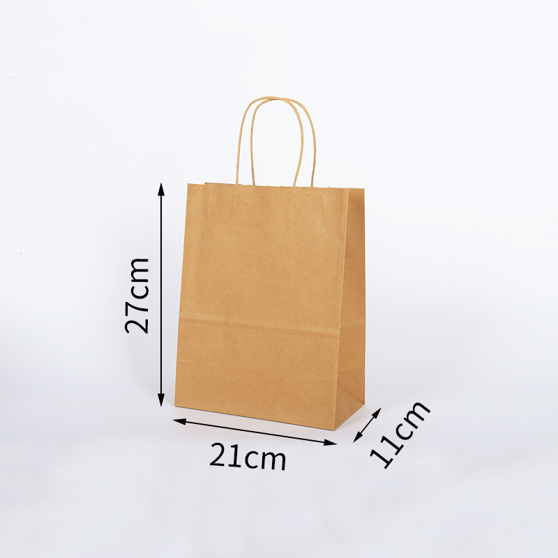 厚みのある使い捨てテイクアウトクラフト紙袋包装ハンドバッグベーキングペストリーミルクティーショッピングギフトバッグ|undefined