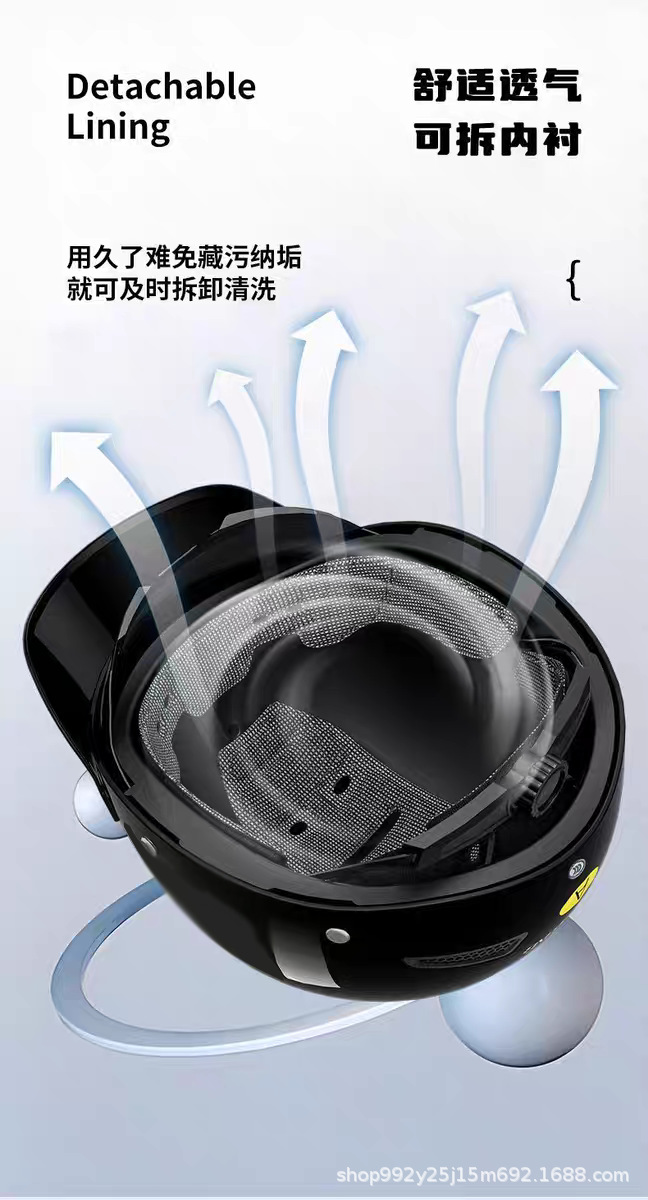 3C Certified Electric Vehicle Motorcycle Adult Helmet Cute Cartoon Anti-Fall Summer Adjustable Safety Helmet with Hidden Mirror