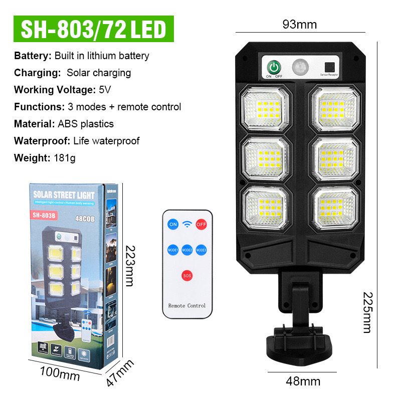 Nueva lámpara de pared solar inducción humana lámpara de camino correa de control remoto antiagua jardín exterior LED iluminación de patio