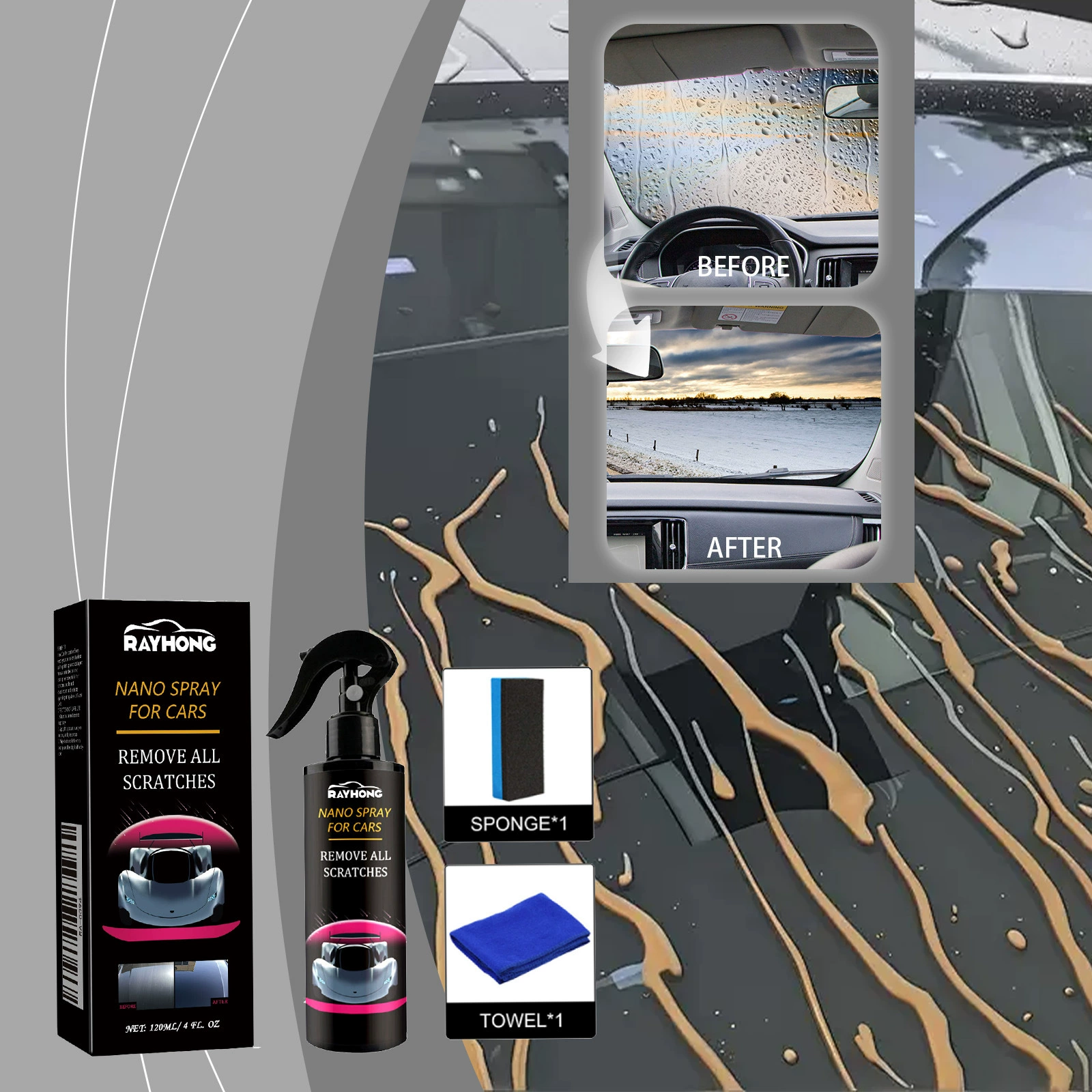 Набор спреев для ухода за автомобильными царапинами Rayhong, ремонт, покраска, полировка царапин, ремонт, ремонт