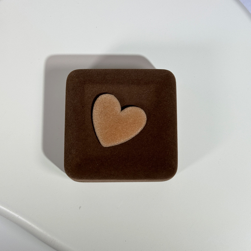 1 Pieza El Plastico Flocado Estilo Simple A Diario Forma De Corazón Joyeros display picture 13