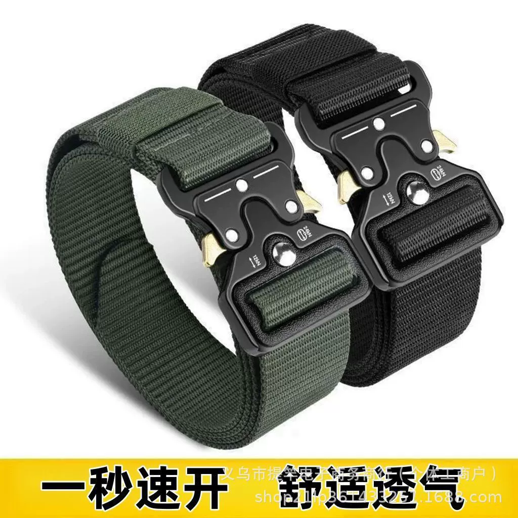 Прямая поставка с фабрики, мужской тактический ремень, мужской нейлоновый холст, ремень с автоматической пряжкой, уличный военный тренировочный спортивный ремень для брюк