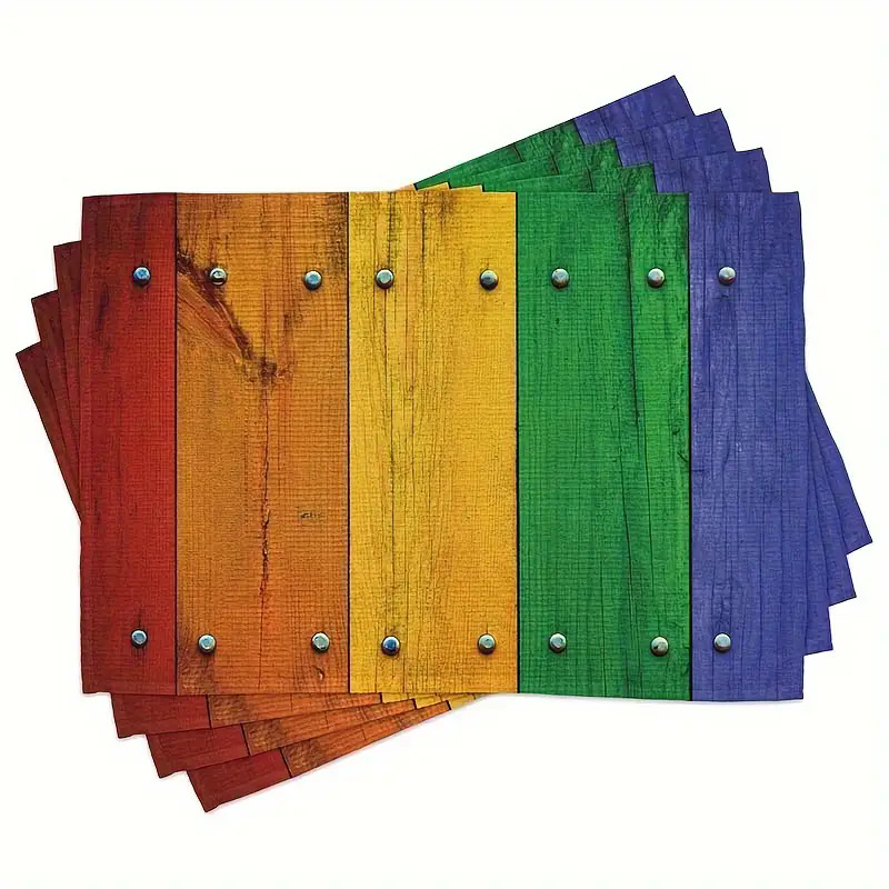 Transfronterizos lino almohadilla de mesa Aliexpress TEMU Amazon almohadilla de mesa cuadrada búfalo rojo almohadilla de Navidad Día de la Independencia