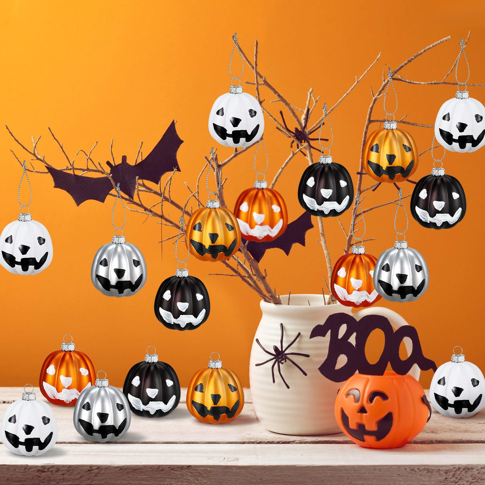 Inventario transfronterizo Halloween plástico multicolor calabaza fantasma fiesta calabaza bola de decoración