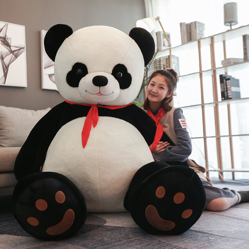 Peluche de panda grande, tesoro nacional, blanco y negro, muñeco de peluche, animal de peluche para niños, lindo y divertido