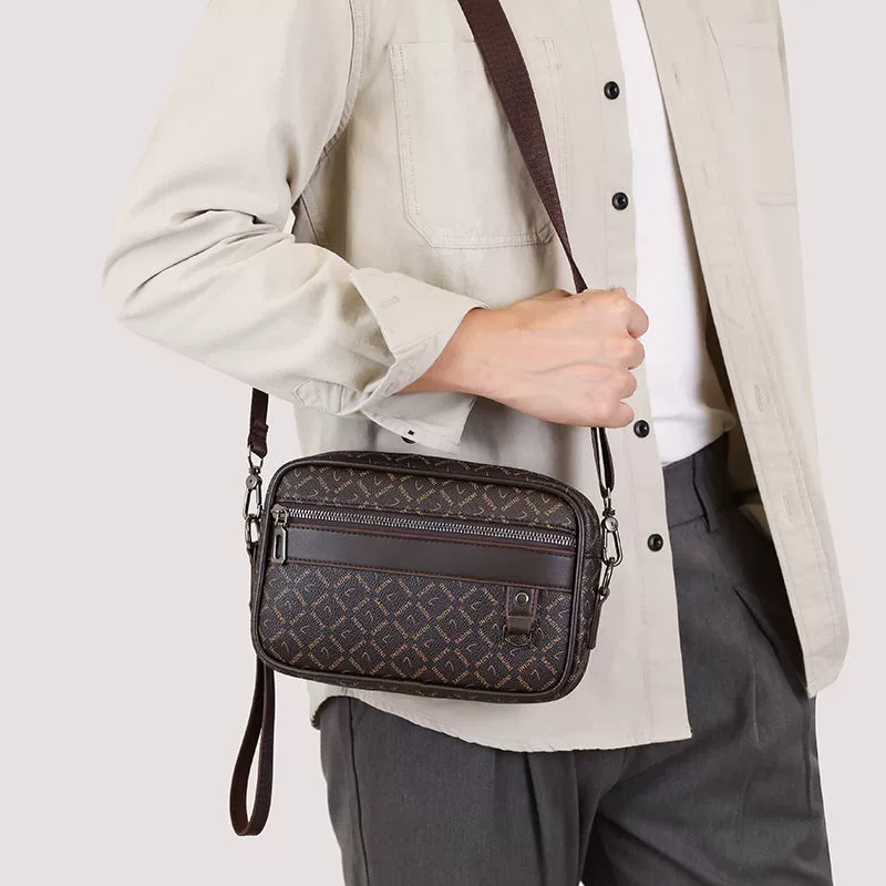 Shoulder bag, universal roomy one-shoulder design, trend small crossbody, black/brown