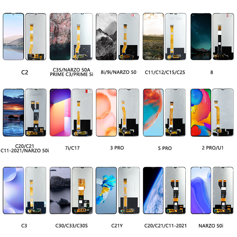 外贸批发适用Realme C11/C21/C20/7i/8i/9i/C53/V25手机屏幕总成