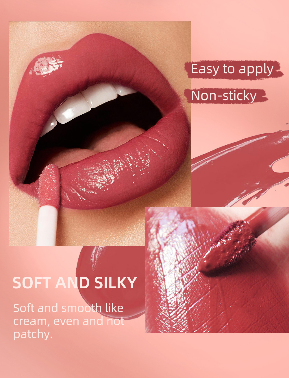 QIBEST Cross Border non-stick cup non-fading lip glaze matte mist moisturizing lip line set 3-in-1 Makeup undefined
