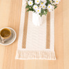 Cotton and linen splicing belt flowing Su table flag festival wedding banquet decorative long cloth double -color bed tail scarf Amazon hot sales flag