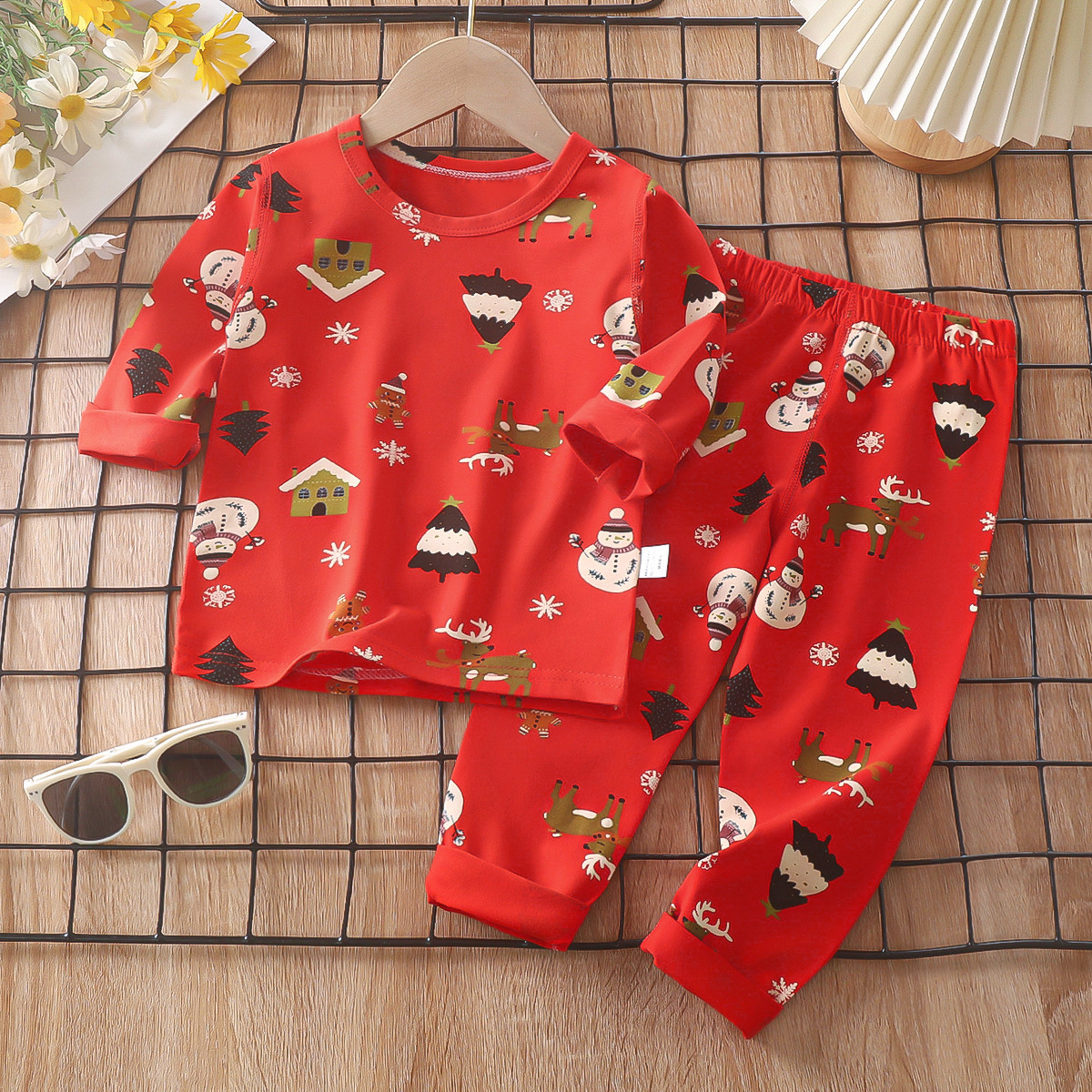 Pajamas infantiles primavera lica algodón ropa interior bebé ropa doméstica para niños niñas chaqueta de otoño pantalones de otoño ropa infantil al por mayor