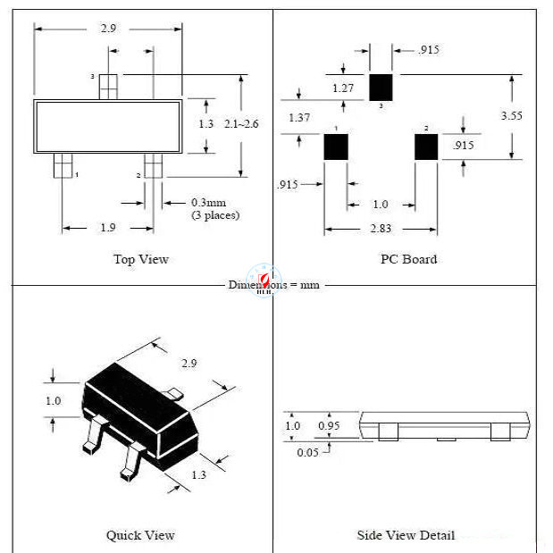 KST10MTF NPN 350mW 25V650MHz表面贴装外延硅晶体管-SOT-23-3