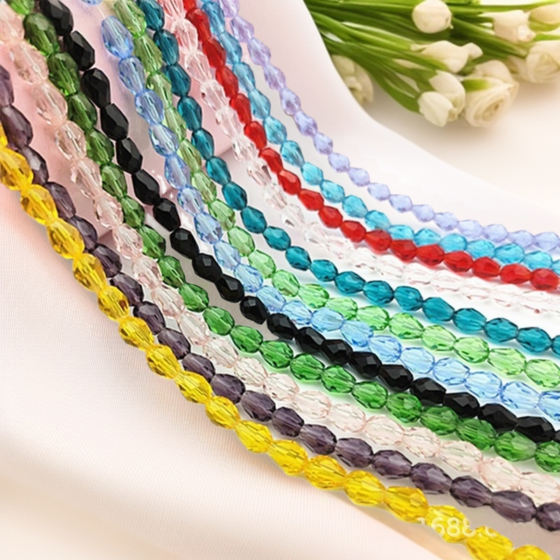 Xingtai Crystal Faceted Loose Beads DIY Jewelry Accessories Glass Dripping Beads Door Curtain Clothing Accessories Straight Hole Water Drop Beads