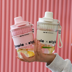 原創Tritan咖啡杯女生水杯小巧便攜吸管杯雙飲塑料杯子批發定 制
